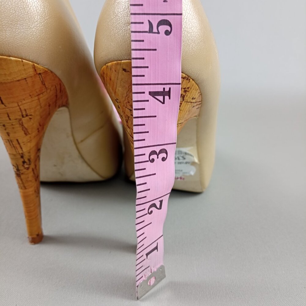 Jessica Simpson Women's Amandax Cream 4.5 Inch Stiletto Pump Peep Toe Size 6.5 B - Picture 13 of 14